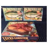 Lucky Lobster and 2 Big Mouth Billy Bass singing motion activated plaques
