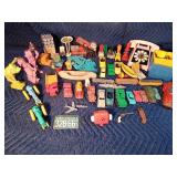 Lot of vintage metal and plastic toys