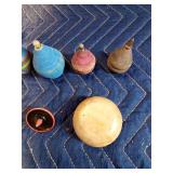 Vintage wood toy tops and yoyos