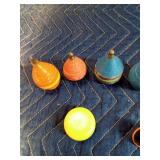 Vintage wood toy tops and yoyos