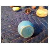 Vintage wood toy tops and yoyos