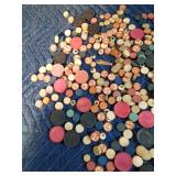 Wooden Bingo and Checker game pieces