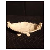 Imported lead crystal vase, 2 modern Japan footed trays, vase that could be Shawnee or Red Wing