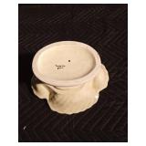 Imported lead crystal vase, 2 modern Japan footed trays, vase that could be Shawnee or Red Wing