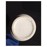 Imported lead crystal vase, 2 modern Japan footed trays, vase that could be Shawnee or Red Wing