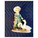 Fancy lady with lamb lamp, boy/geese figurines