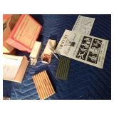 Vintage Superior Cub printing press with supplies and manual in original box