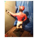 Vintage cast iron/cement lawn Jockey