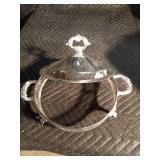 Kitchen items:9 x 13 pan with carrier, silver look casserole, Hamilton Beach mixing bowl and 2 piece silver plate