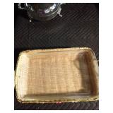 Kitchen items:9 x 13 pan with carrier, silver look casserole, Hamilton Beach mixing bowl and 2 piece silver plate