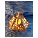 Vintage tiffany style hexagon hanging ceiling light fixture
