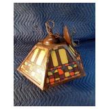 Vintage tiffany style hexagon hanging ceiling light fixture