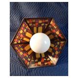Vintage tiffany style hexagon hanging ceiling light fixture