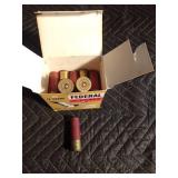 4 boxes of shotgun shells and 1 Remmington rifle slug in vintage boxes