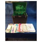 Velvet lined box with music books