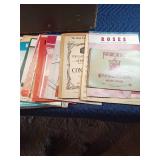 Velvet lined box with music books