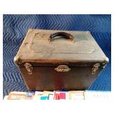 Velvet lined box with music books