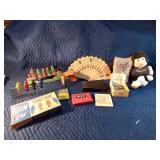 Vintage games and more: Target, Pit, Bingo, Anagrams, Ancient Chinese games, Binoculars, cribbage board and a doll