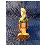 1958 Fisher Price Squeaky  the clown wooden pull toy