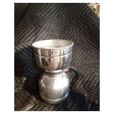 Vintage toaster, pewter teapot, thermos, metal lunch box, and more