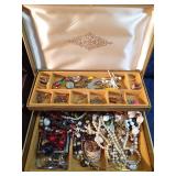 3 jewelry boxes with jewelry and more including 10K gold ring and 1/20 12 KGF necklace and Mickey Mouse watch