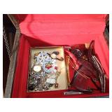 3 jewelry boxes with jewelry and more including 10K gold ring and 1/20 12 KGF necklace and Mickey Mouse watch