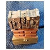 3 jewelry boxes with jewelry and more including 10K gold ring and 1/20 12 KGF necklace and Mickey Mouse watch
