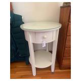 Glass top table with shelf and draw...