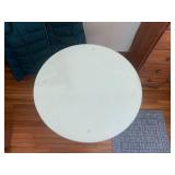Glass top table with shelf and draw...