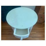Glass top table with shelf and draw...