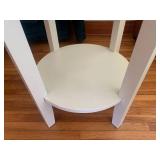 Glass top table with shelf and draw...