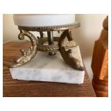 (2) table tops lamps with brass bot...