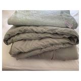(2) mint green coverlets...