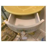 Wood painted table with drawer and ...