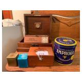 Tobacco wood and metal containers, ...
