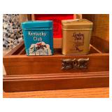 Tobacco wood and metal containers, ...