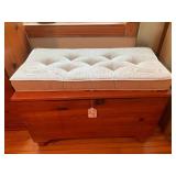 Wood chest with padded seat and thr...