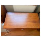 Wood chest with padded seat and thr...