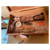 Pocket knives, lighters, leather bi...