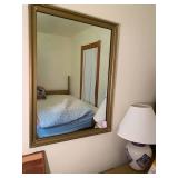 Wall mirror, table top lamps and cl...