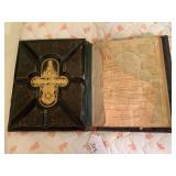 Vintage bible, possibly wood or lea...