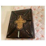 Vintage bible, possibly wood or lea...