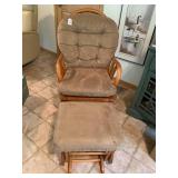 Wood glider rocker with ottoman...