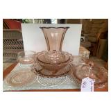 Pink depression glassware...