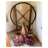 Vintage boxing gloves and bag and h...