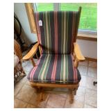 Wood rocker with upholstered cushio...