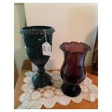 Black and amethyst vases...