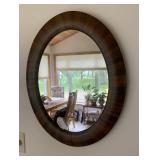 Wood frame oval mirror...
