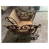 Wicker and metal baby buggy, as is ...