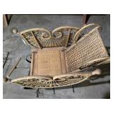 Wicker and metal baby buggy, as is ...